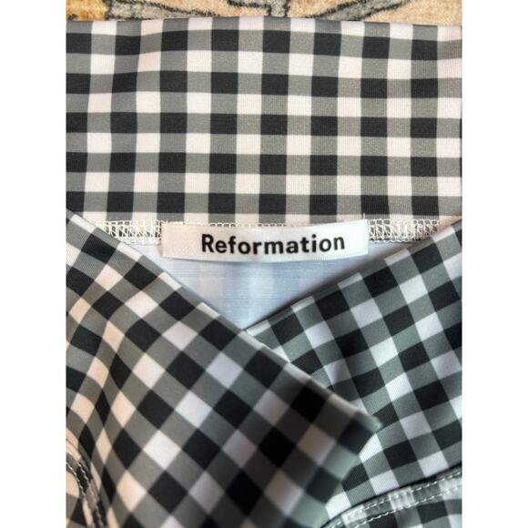 Reformation Two Piece Gingham Bikini Set Black and White Swim Suit Beach Vacay - Picture 5 of 14